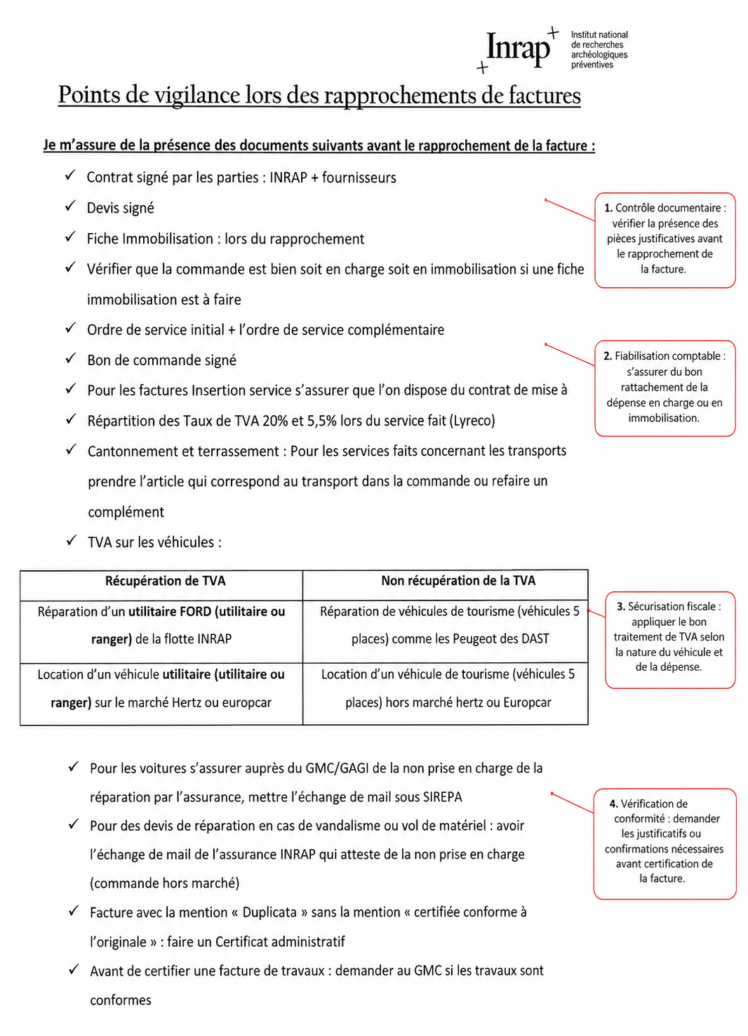 Trace 1 Produire — contrôle d'une facture avant rapprochement